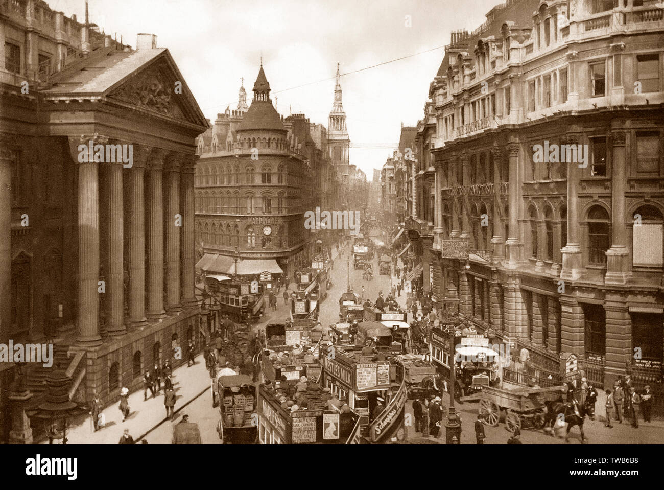Cheapside, Mansion House, London, UK, ca 1920 Stockfoto