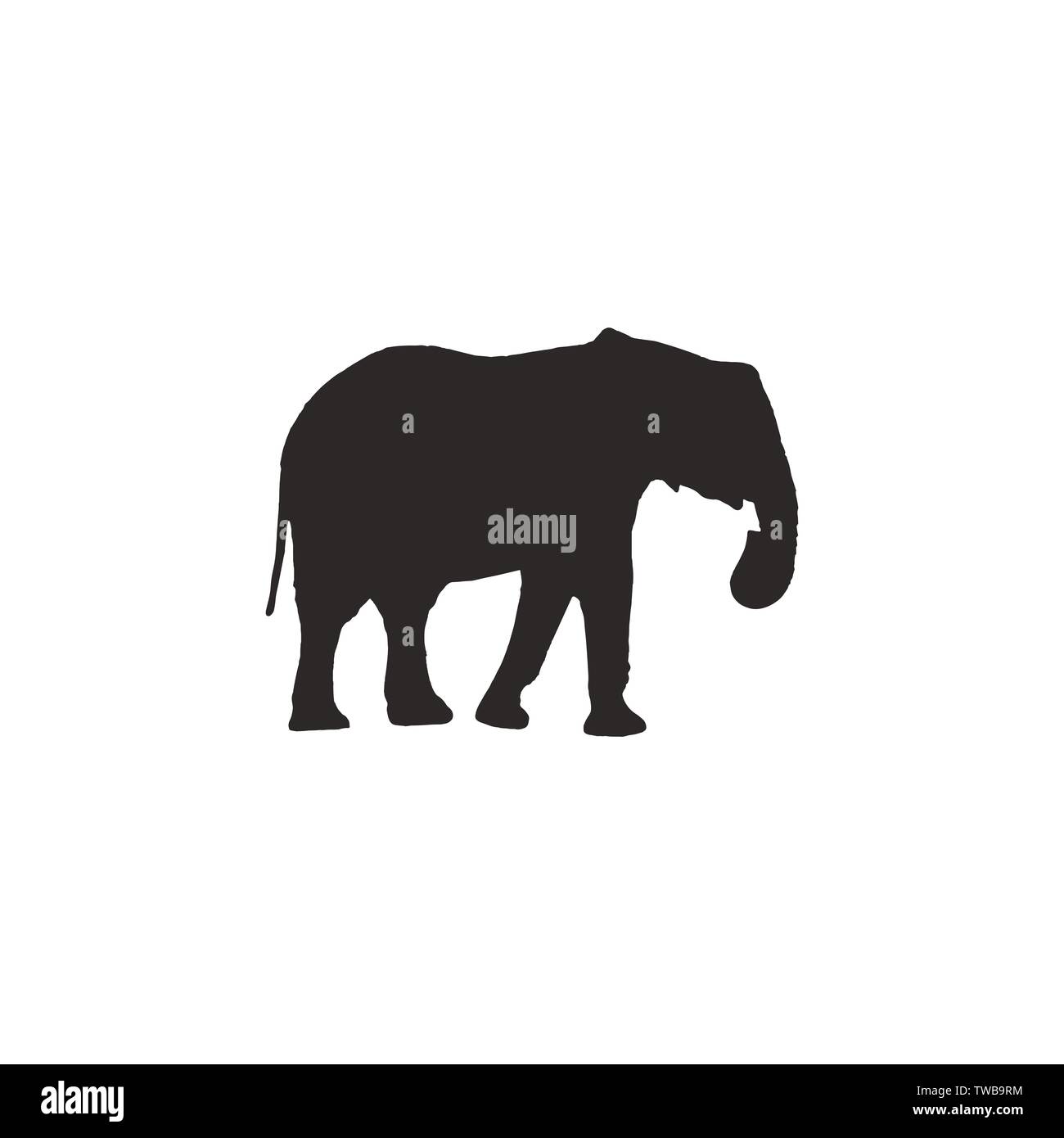 Großer Elefant. Vector Illustration Tier Silhouette Stock Vektor