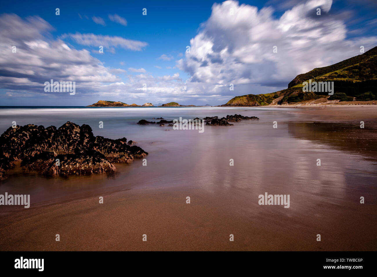 Ocean Beach, Whangarei Heads, North Island, Neuseeland Stockfoto