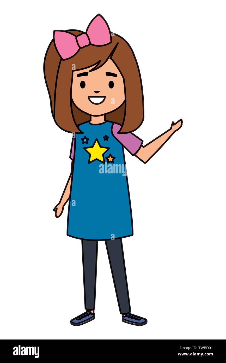 Glückliche Schüler Mädchen comic Charakter Alamy