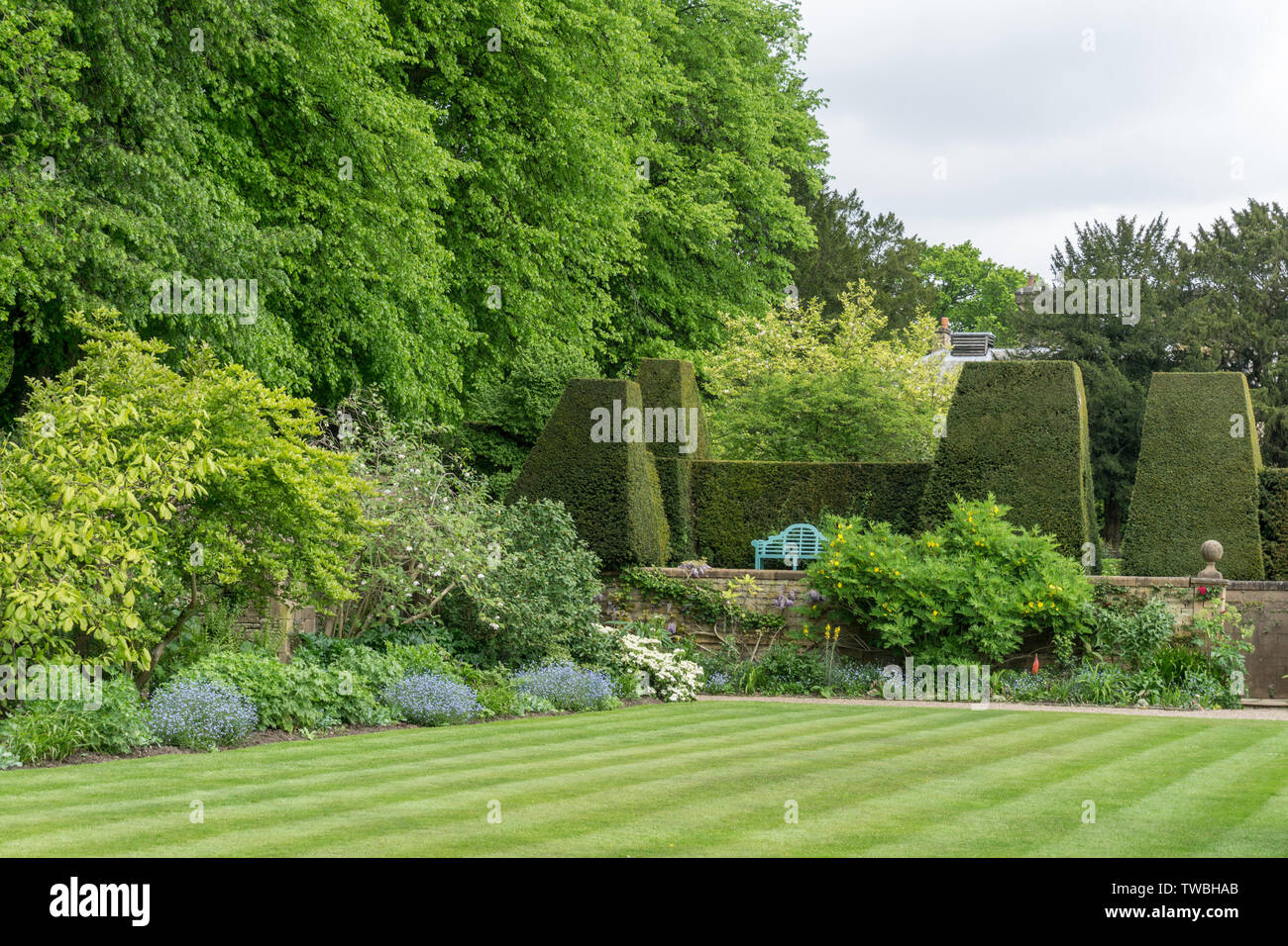 Die italienischen Gärten an Renishaw Hall, einem englischen Herrenhaus, Derbyshire, Großbritannien Stockfoto