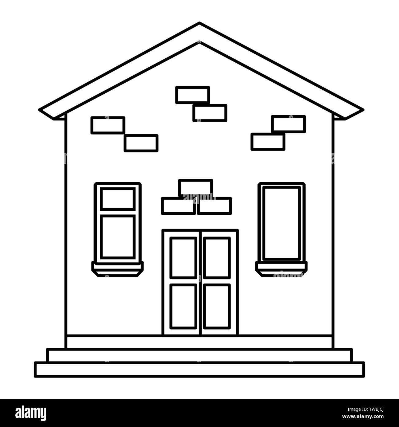Haus Fassade isoliert Symbol Stock Vektor