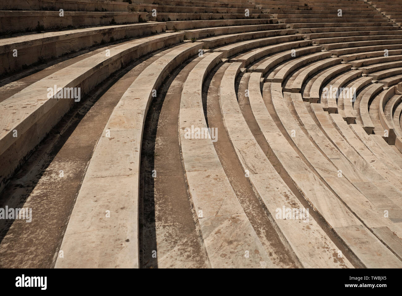 Zuschauertribünen in das Olympiastadion hat einen besonderen Platz in der Sportgeschichte in Athen - Griechenland Juni 2019 Stockfoto