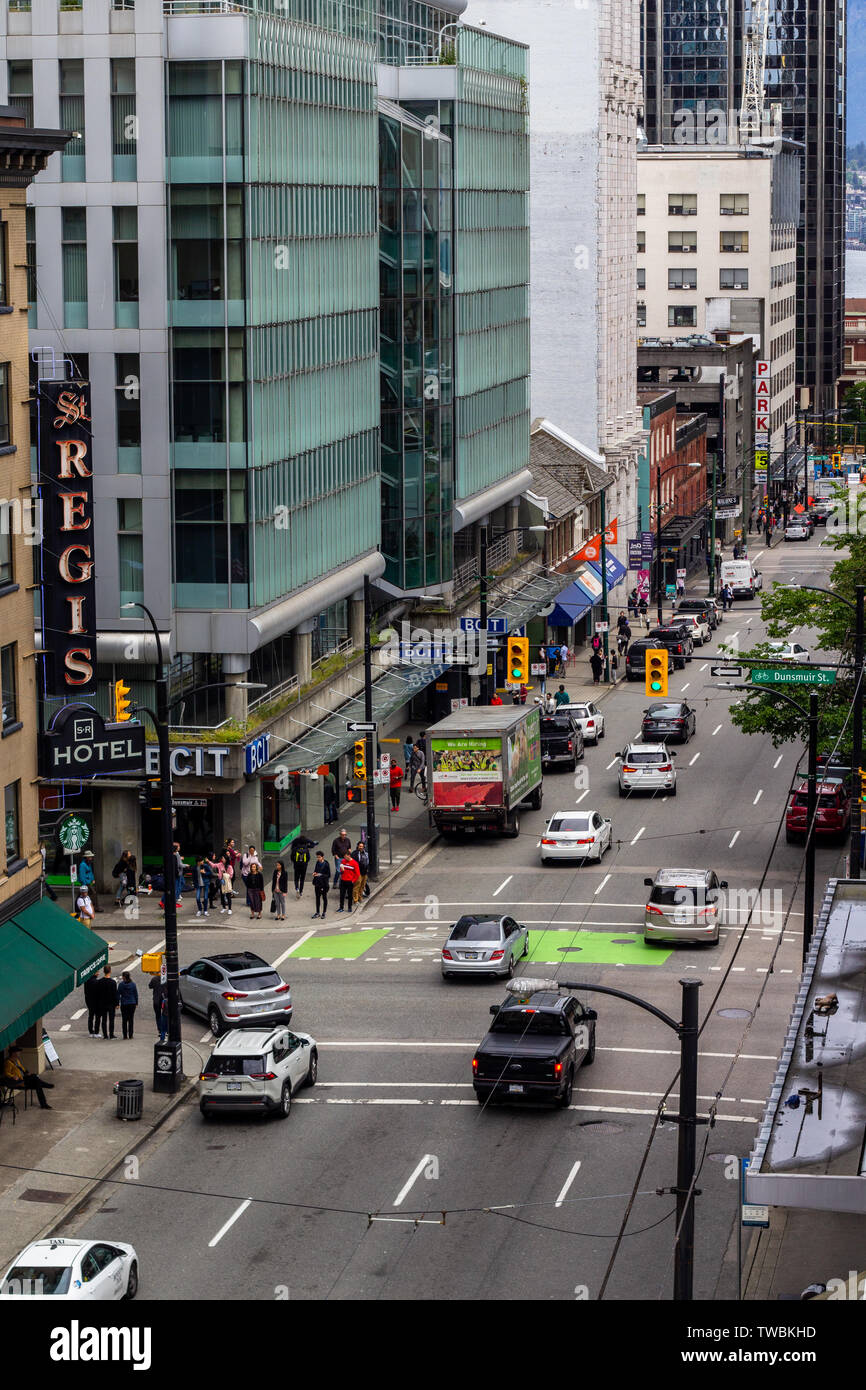 Straßen der Innenstadt von Vancouver Stockfoto