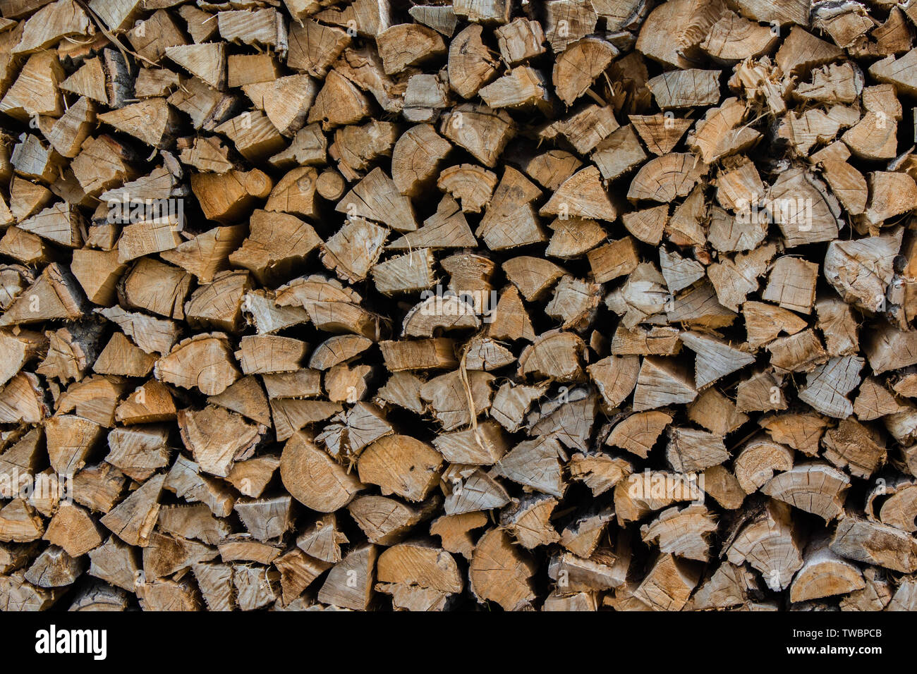 Stapel Holz übereinander gestapelt werden Stockfoto