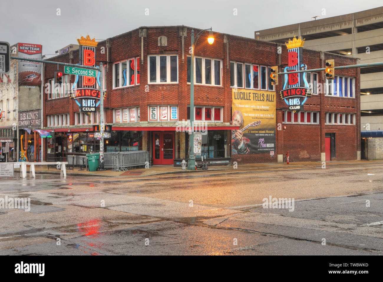 B.B. King's Blues Club in Memphis, Tennessee. Beale Street ist eine bekannte Gegend mit Riegeln zu historischen Blues Musik und Musiker Stockfoto