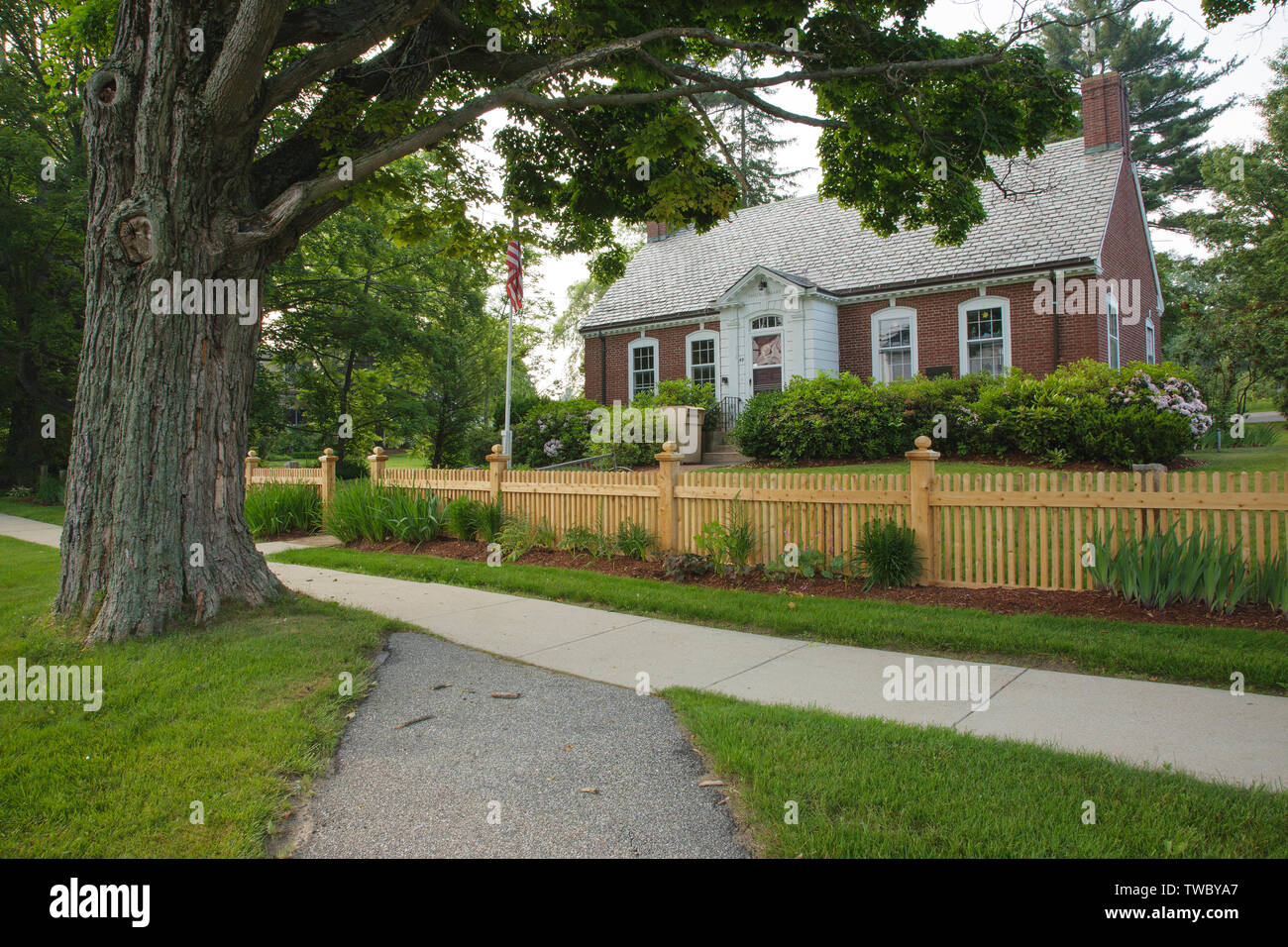 Taylor Bibliothek im historischen Viertel von East Derry, New Hampshire USA. Stockfoto