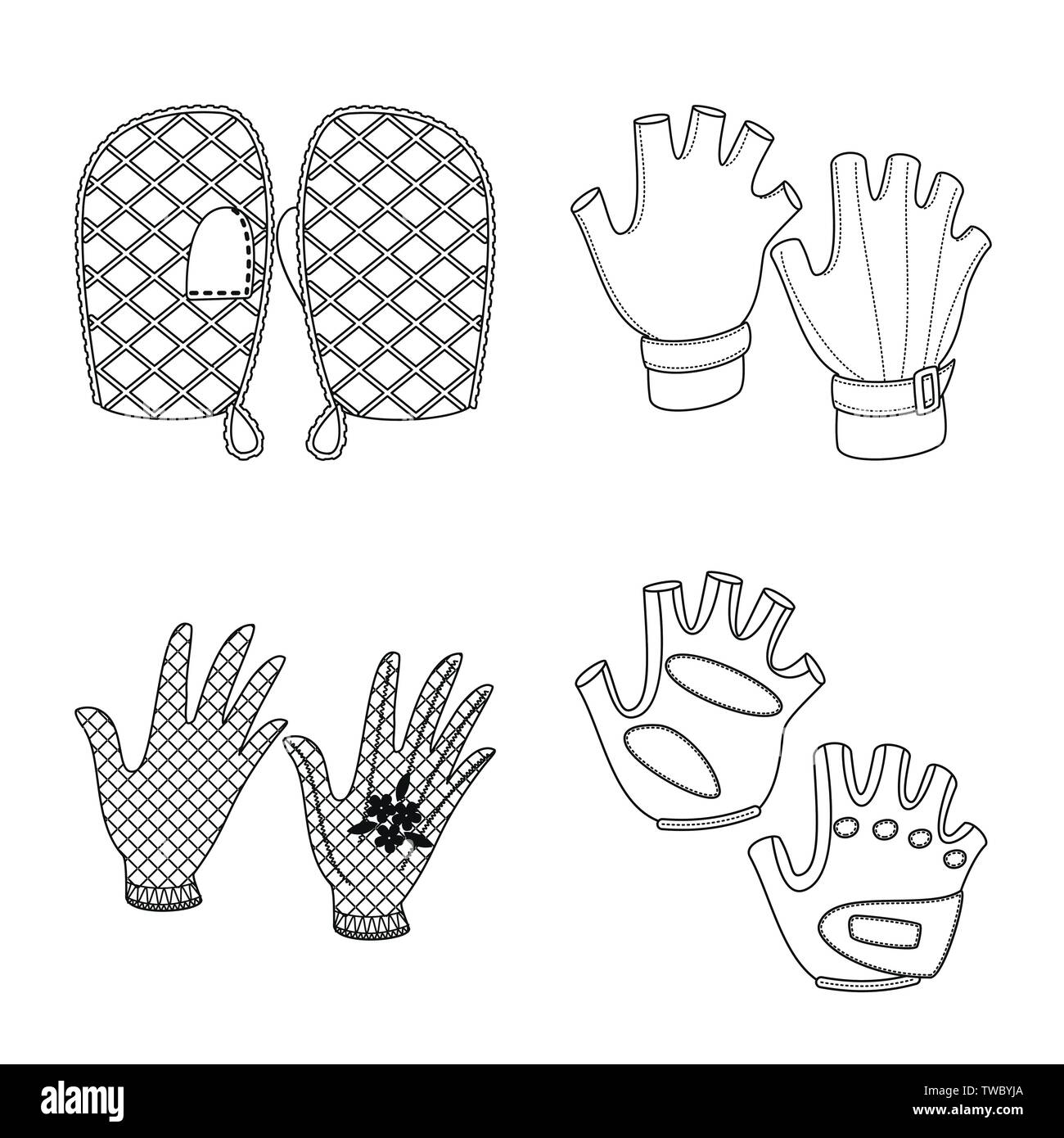 Isoliertes Objekt von Zubehör und Stil. Sammlung von Zubehör und charakteristische Vektor Illustration. Stock Vektor