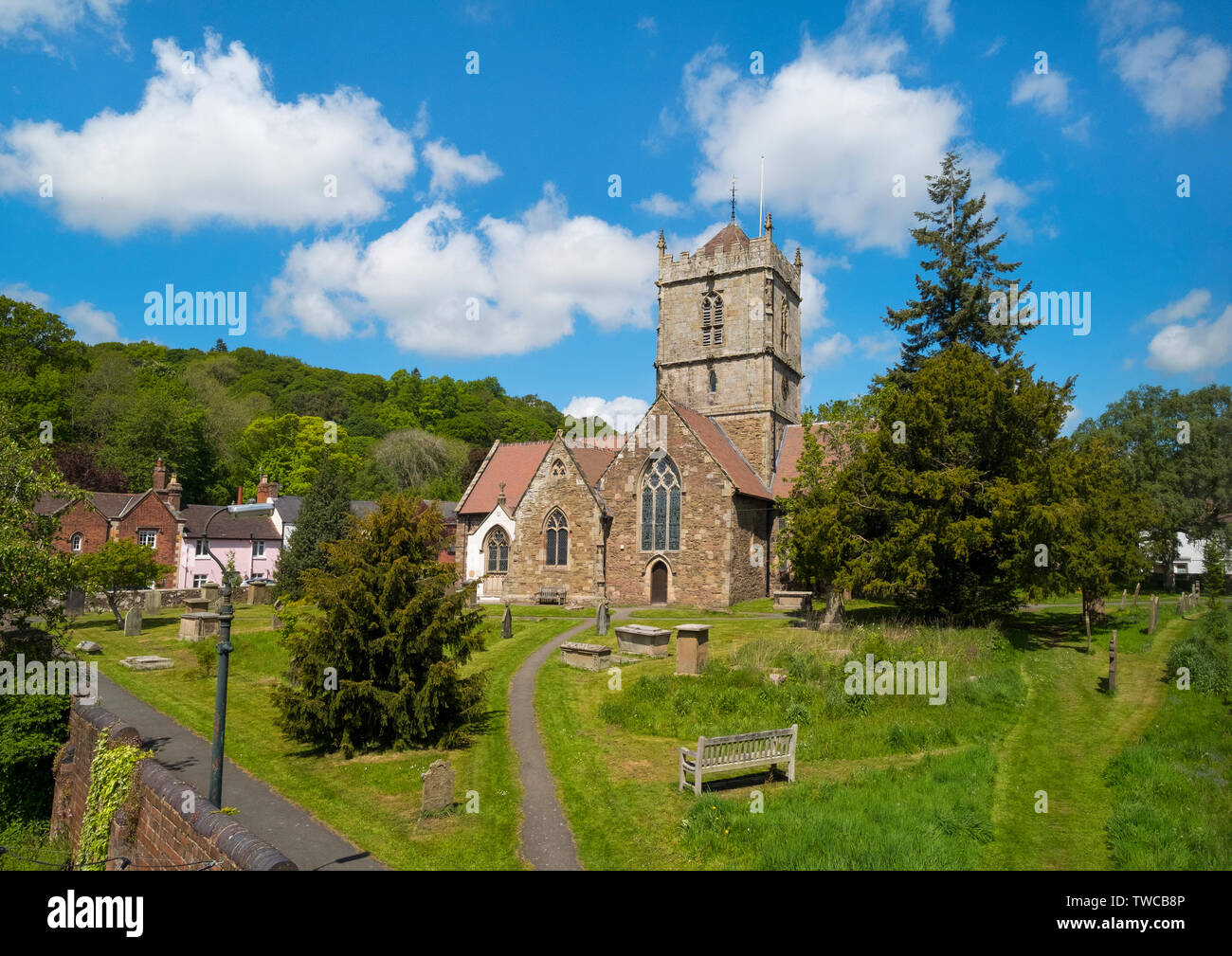 St Laurence's Kirche in Church Stretton, Shropshire, England, Großbritannien Stockfoto