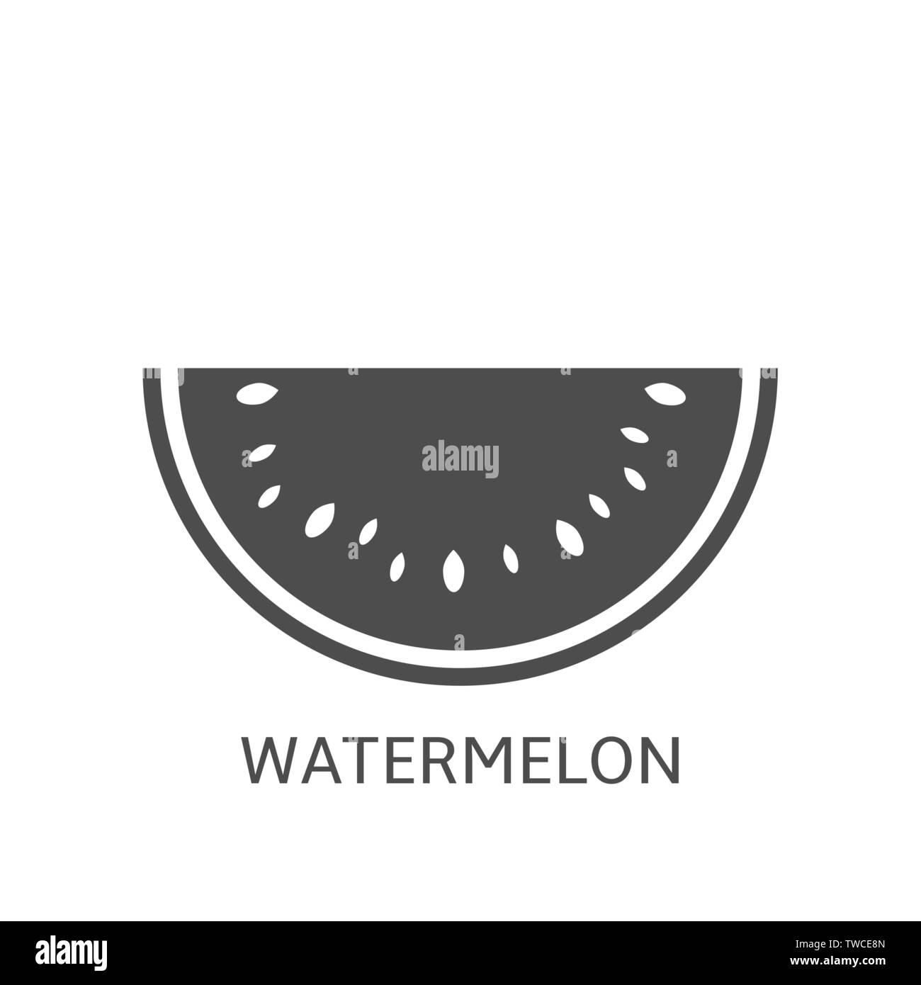 Wassermelone. Sommer Wassermelone Slice mit Biss aus Vector Illustration Stock Vektor