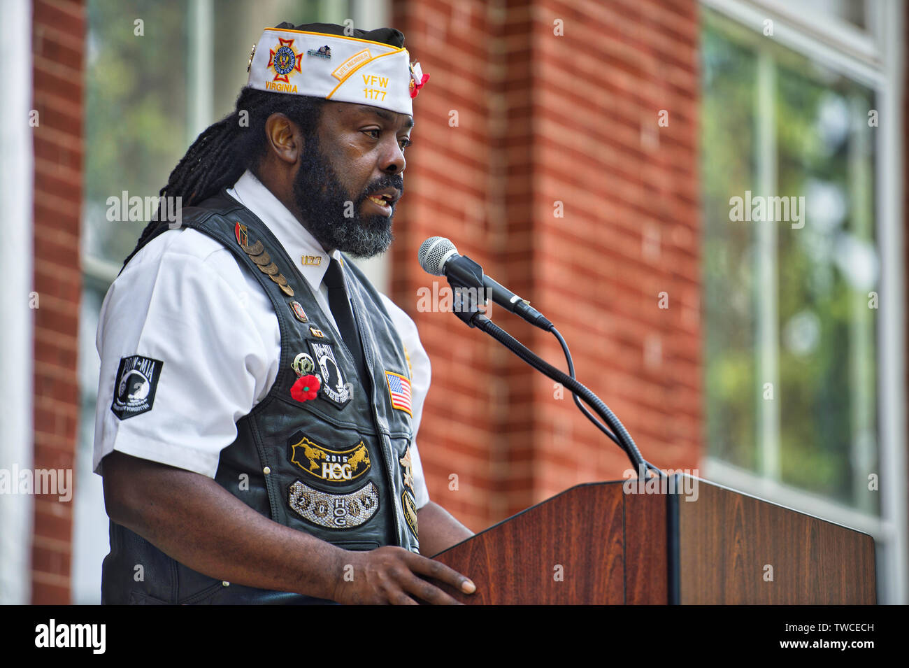 UNITED STATES - 29. Mai 2017: Memorial Day am Loudoun County Courthouse jährliche Beachtung, dass diejenigen, die ihr Leben in Bat verloren haben, erinnert an Stockfoto