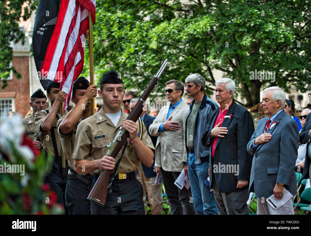 UNITED STATES - 29. Mai 2017: Memorial Day am Loudoun County Courthouse jährliche Beachtung, dass diejenigen, die ihr Leben in Bat verloren haben, erinnert an Stockfoto