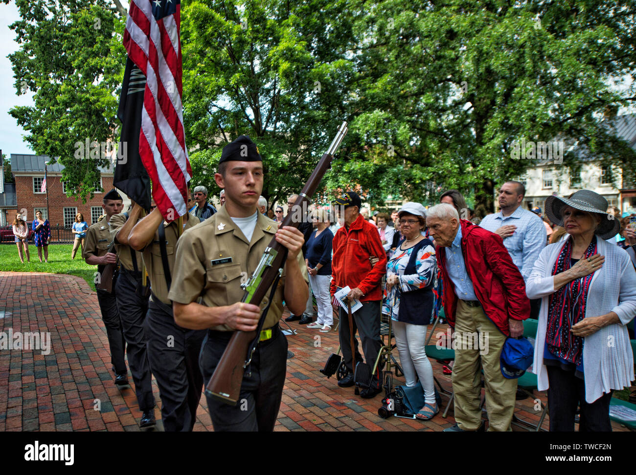 UNITED STATES - 29. Mai 2017: Memorial Day am Loudoun County Courthouse jährliche Beachtung, dass diejenigen, die ihr Leben in Bat verloren haben, erinnert an Stockfoto