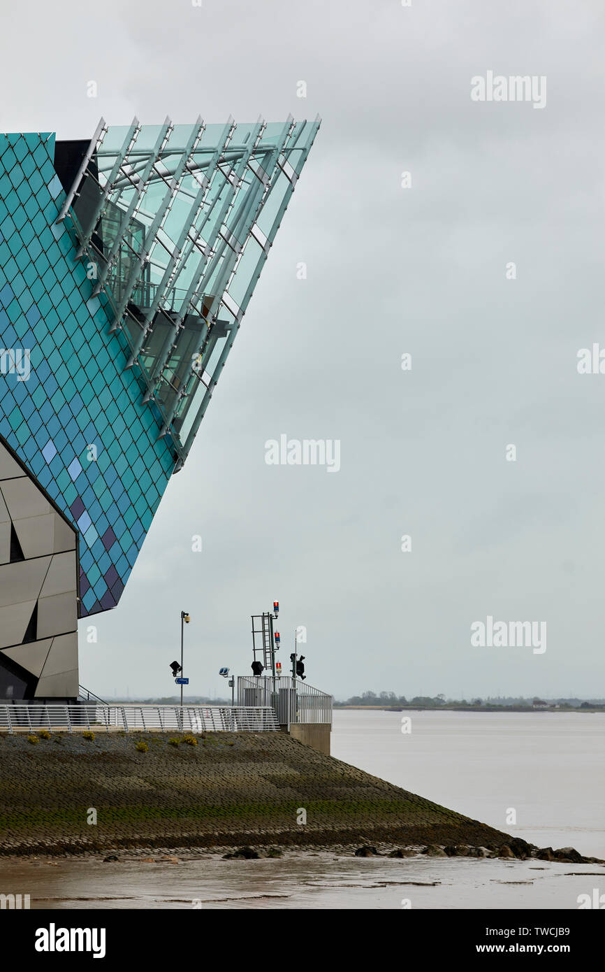 Kingston upon Hull Hafen City East Yorkshire Depp, ein riesiges Aquarium an Sammy's Point, Humber-mündung Gebäude, entworfen von Sir Terry Farrell gelegen Stockfoto