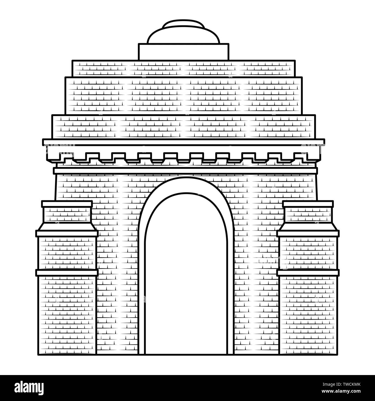 Indian Gate Arch Denkmal Symbol Stock Vektor