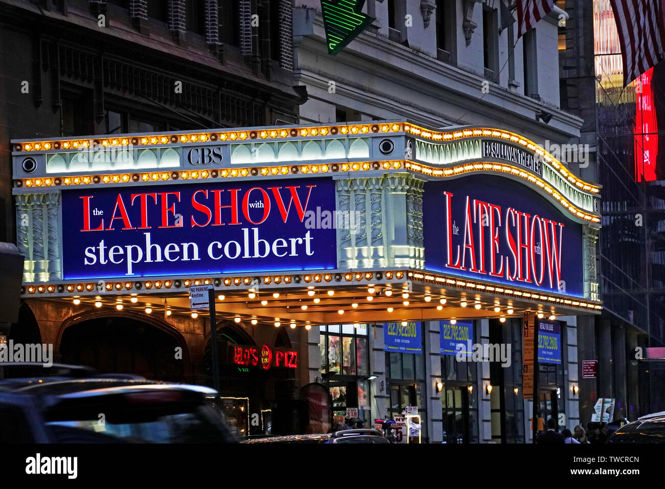 Late Show mit Stephen Colbert marque NYC Stockfoto