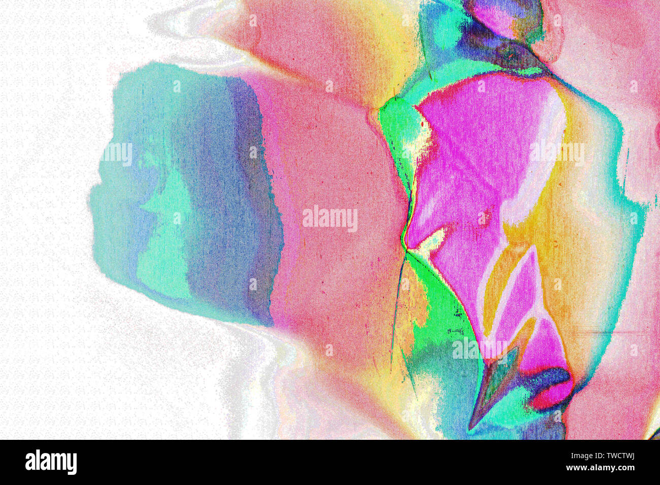 Unscharfer Hintergrund mit hellen Farben glitch Wirkung Stockfoto