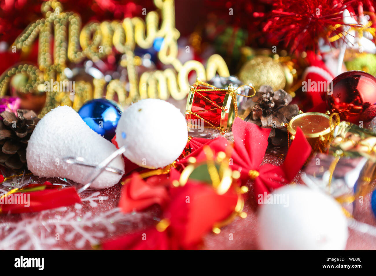 Exquisites Geschenk zu Weihnachten Dekoration Stockfoto