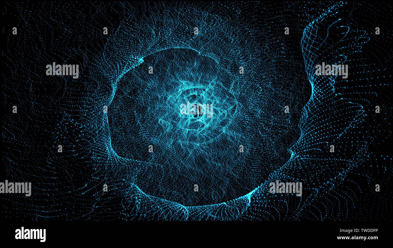 Glühende Partikel Abstrakt Hintergrund für Galaxy design Stockfoto