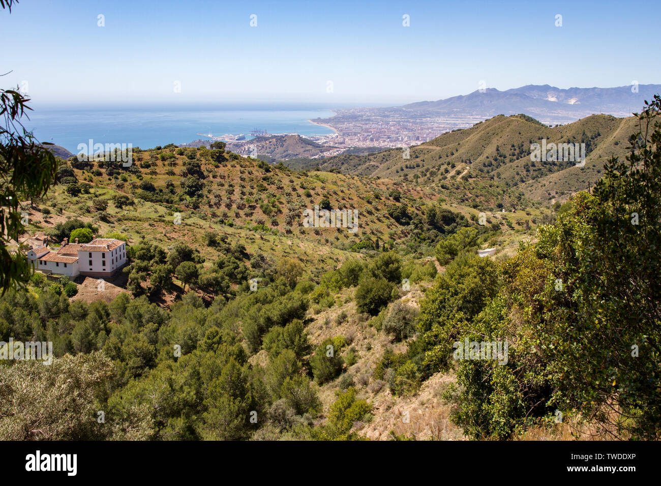 Berge rund um Malaga Spanien Stockfoto