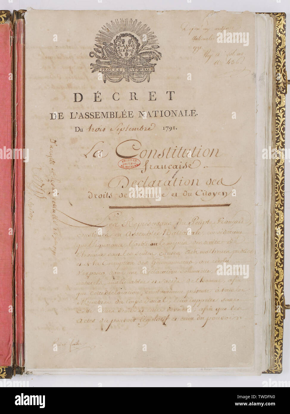 Die Verfassung Von 1791 Verfassung 1791 -Fotos und -Bildmaterial in hoher Auflösung – Alamy