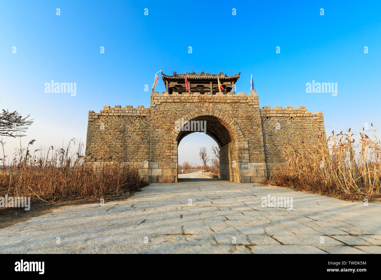 Das rote Kornfeld Film und Fernsehen Stadt Qing Jiankou City Gate Tower Stockfoto