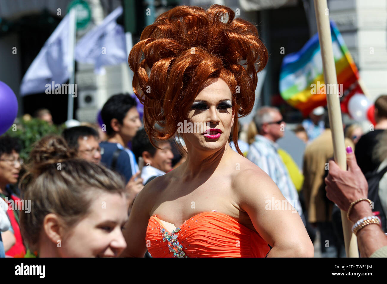 Helsinki Pride Parade 2015 in Helsinki, Finnland Stockfoto