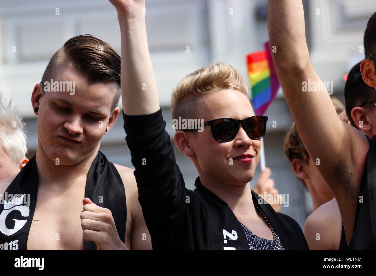 Helsinki Pride Parade 2015 in Helsinki, Finnland Stockfoto