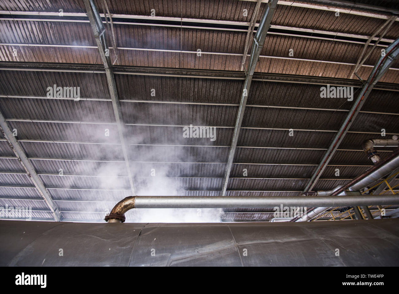 Palmöl Verarbeitungsbetrieb, in der Nähe von Tawau, Sabah, Borneo, Malaysia. Stockfoto