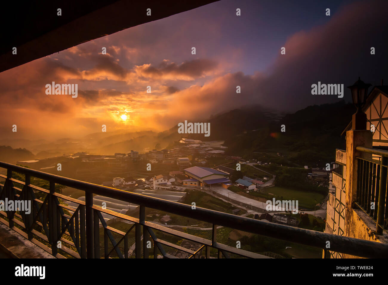 Cameron Highland bei Sonnenaufgang Stockfoto