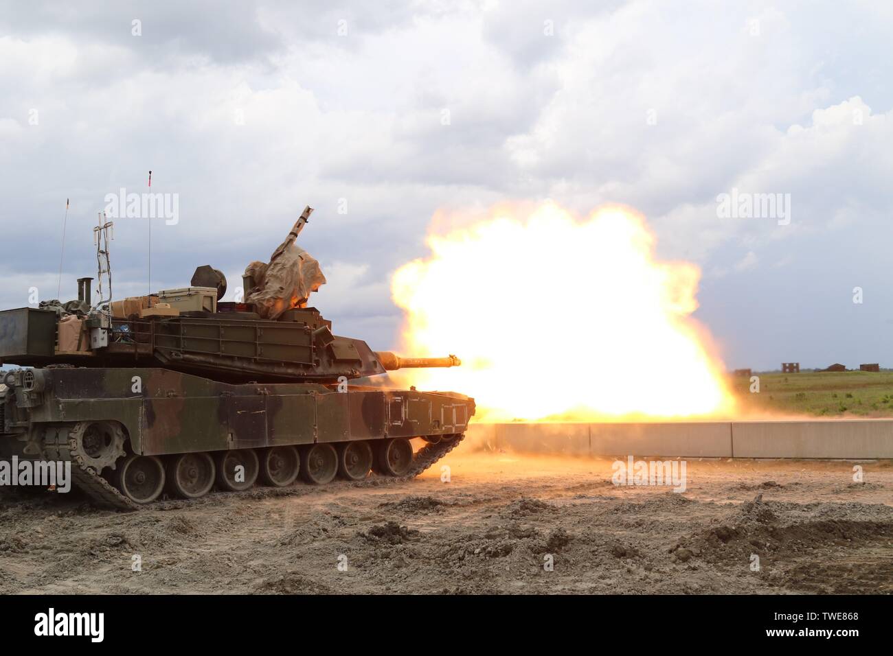 Soldaten der Firma A, 3rd Battalion, 68th Armored Regiment, 1st Brigade Combat Team, 3rd Infantry Division, Durchführung schießwesen am 7. Juni 2019, Fort Stewart, Ga. Stockfoto