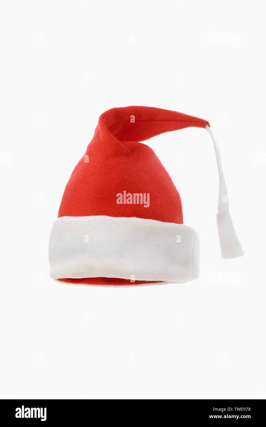 Nahaufnahme von einer Weihnachtsmütze Stockfoto
