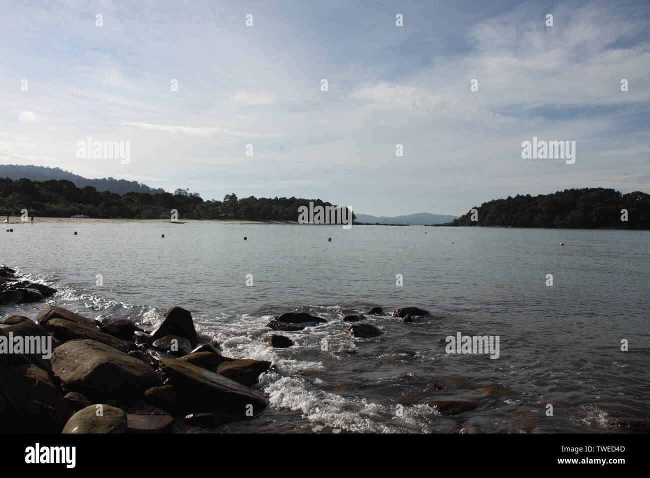 Panoramablick auf das Meer, Malaysia Stockfoto