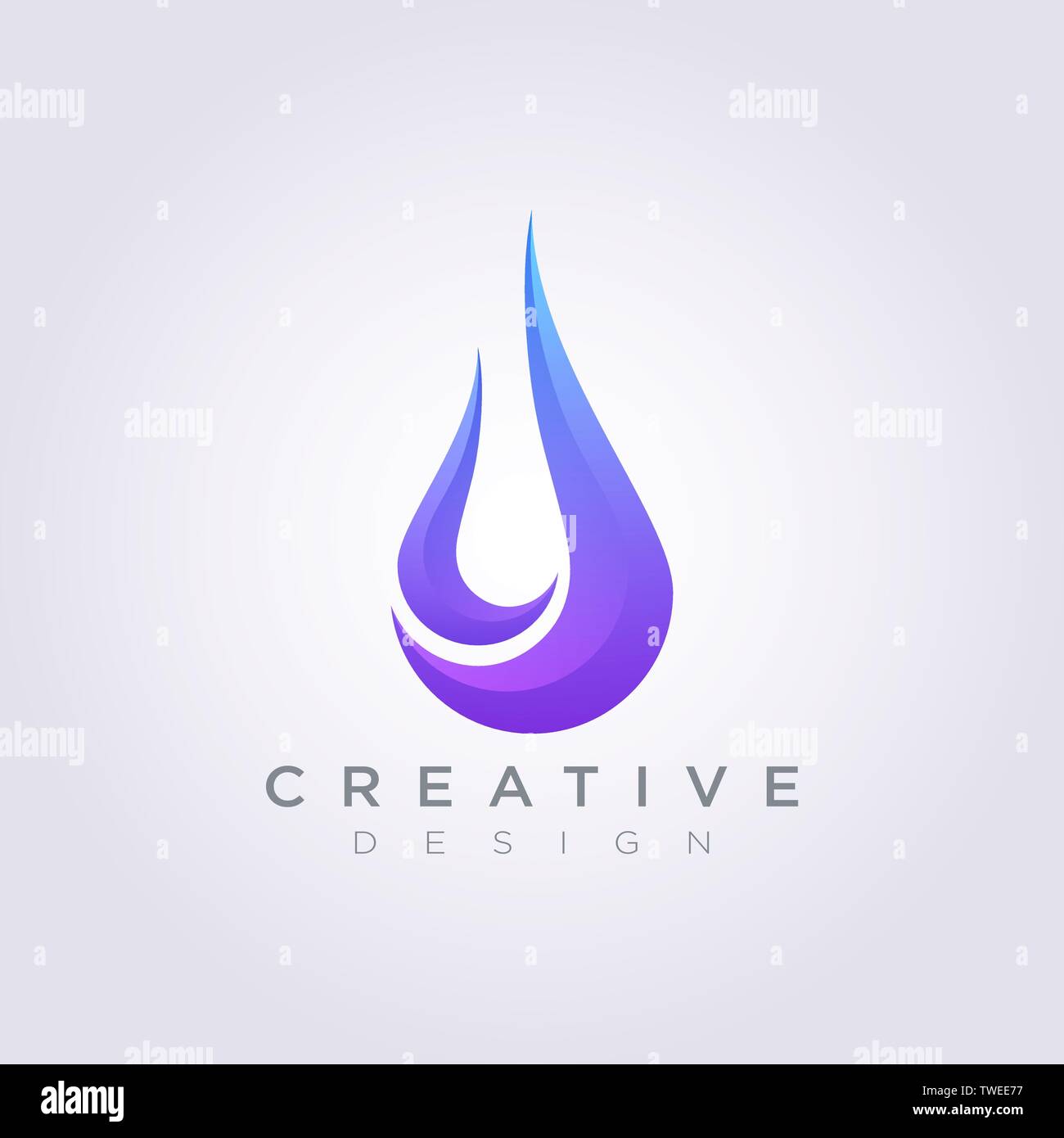 Wassertropfen Vector Illustration Design Clipart Symbol Logo Vorlage. Stock Vektor