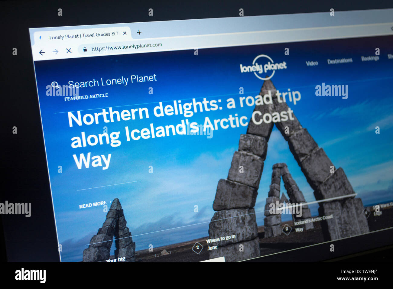 Lonely Planet Website Stockfoto