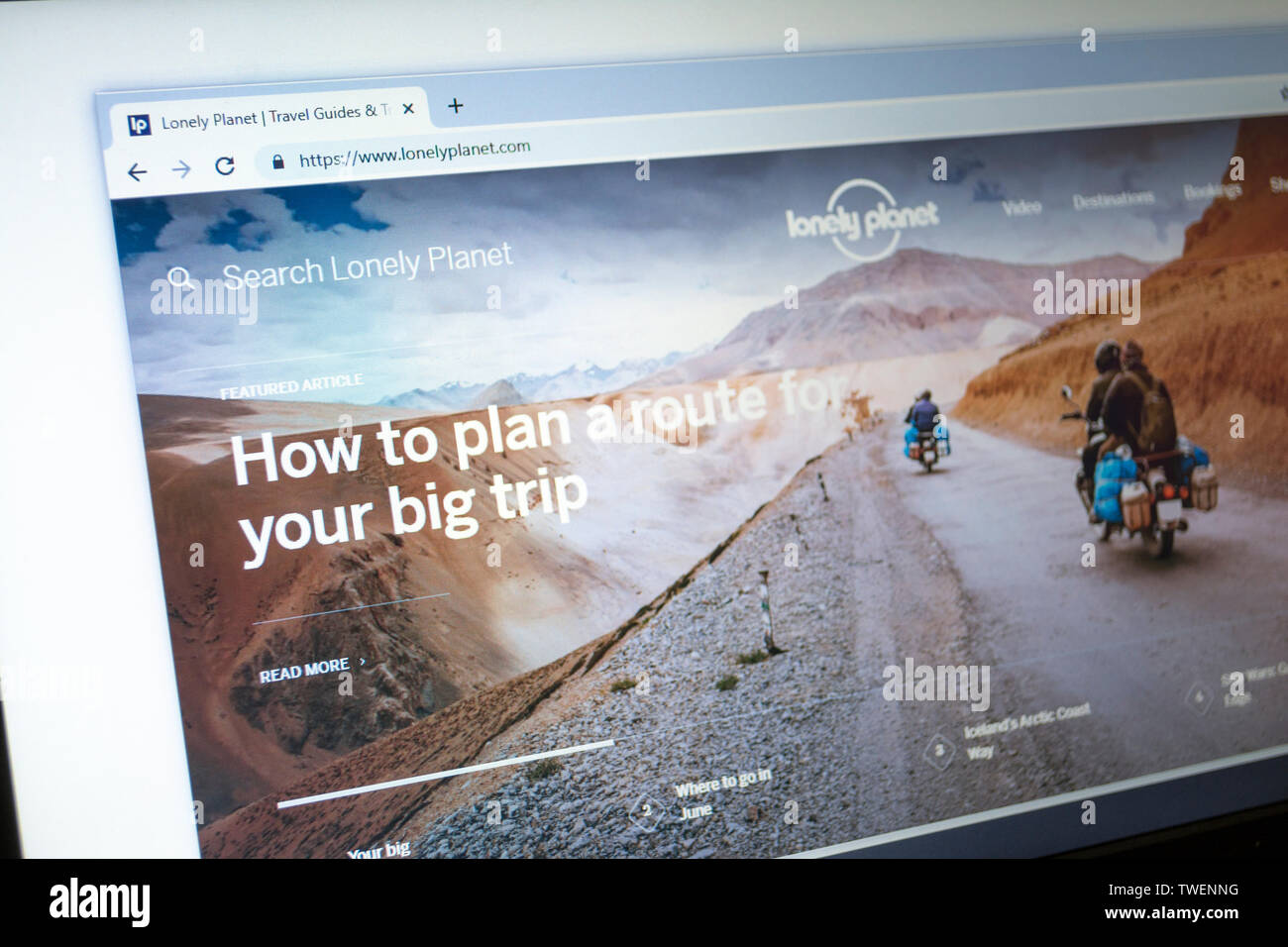 Lonely Planet Website Stockfoto