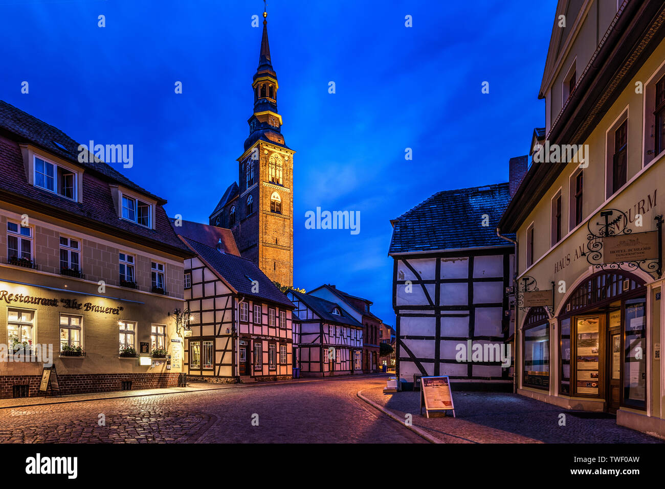 Altstadt Tangermünde, Altmark, Sachsen-Anhalt Stockfoto