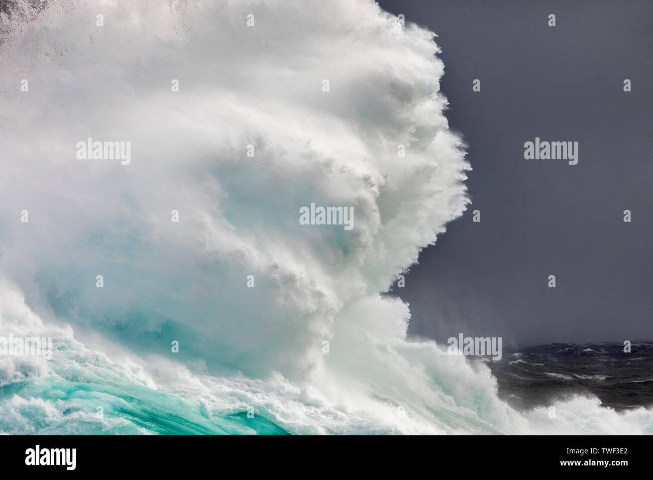 Stürmischen Meer; Fair Isle, Shetland, Großbritannien Stockfoto