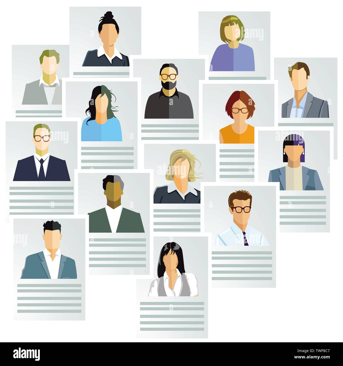 Personen Portrait, canditature, Gesichter Abbildung Stockfoto