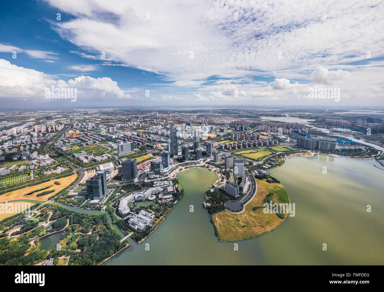 Luftaufnahme von yueliang Bay, Suzhou Stockfoto