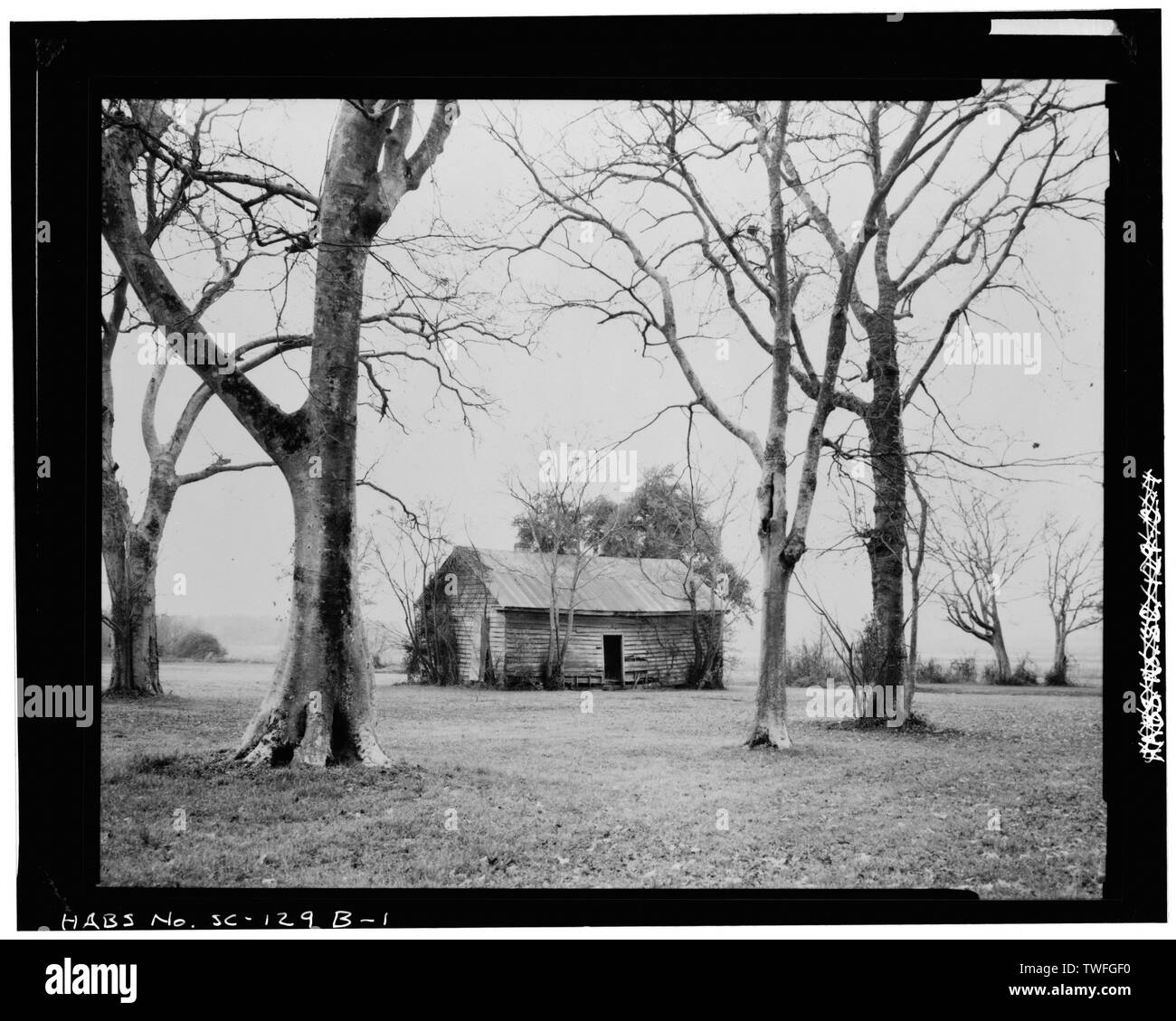 PLANTATION SPEICHERN, SUCHEN NORDWESTEN - Kensington Plantage, Plantation, U.S. Highway 601, der Eastover, Richland County, SC Stockfoto