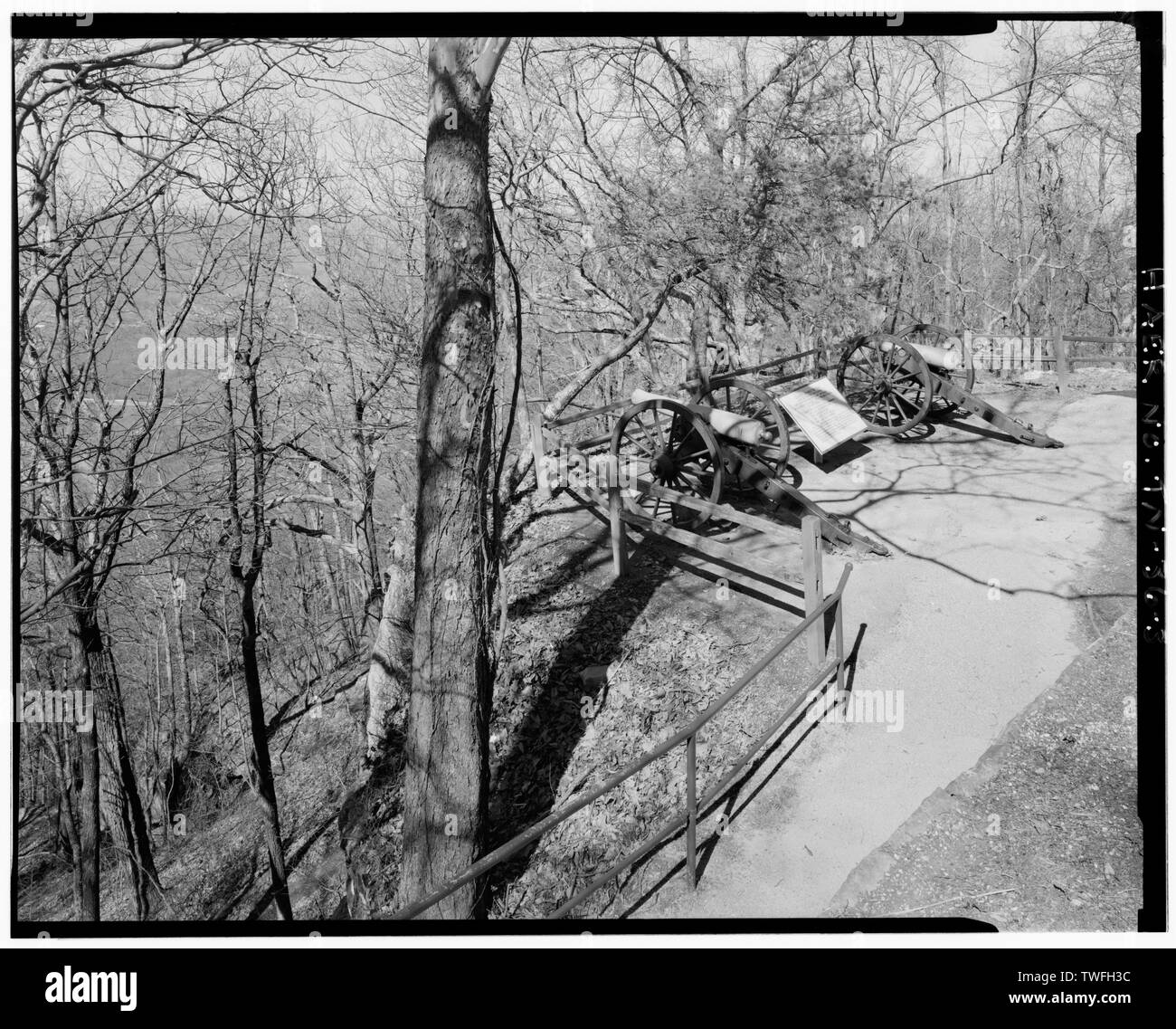 POINT PARK, CORPUT GEORGIENS BATTERIE. Anzeigen N. - Chattanooga National Military Park Tour Straßen, Chattanooga, Hamilton County, TN; US-Krieg; National Park Service; Davis, Tim, Historiker; Brooks, Peter, Feld team Projektleiter; Croteau, Todd, Projektleiter; Junge, Kelly, Sender Stockfoto