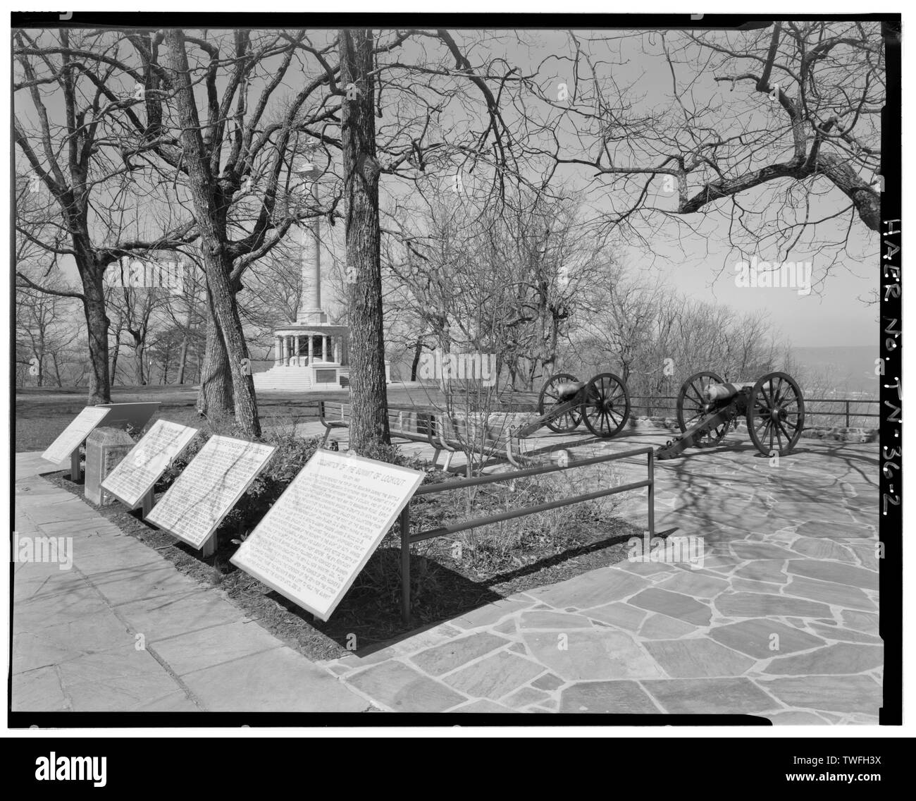 POINT PARK, CORPUT GEORGIENS BATTERIE. Ansicht: 5-15. - Chattanooga National Military Park Tour Straßen, Chattanooga, Hamilton County, TN; US-Krieg; National Park Service; Davis, Tim, Historiker; Brooks, Peter, Feld team Projektleiter; Croteau, Todd, Projektleiter; Junge, Kelly, Sender Stockfoto