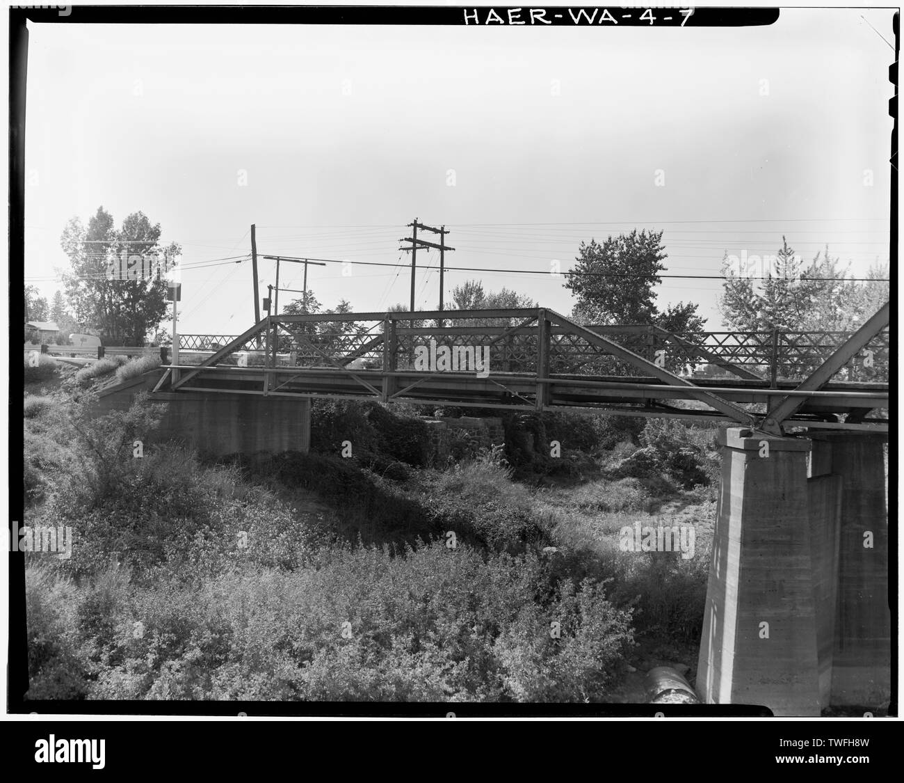 PONY Bruchband-brücke Ansatz, auf der Suche nach Südwesten - Grant Avenue Bridge, Spanning Yakima River an der Grant Avenue, Prosser, Benton County, WA; Maloney, D C; Yearby, Jean P, Sender; Kukas, Roger, Fotograf Stockfoto