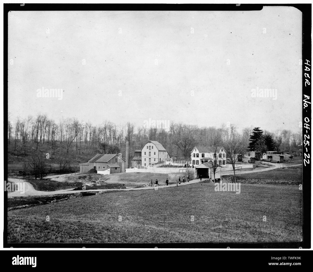 POST UND DETAIL AUSSTEIFUNG - Mount gesunde Mühle, Covered Bridge Road, Mount , Hamilton County, OH Stockfoto