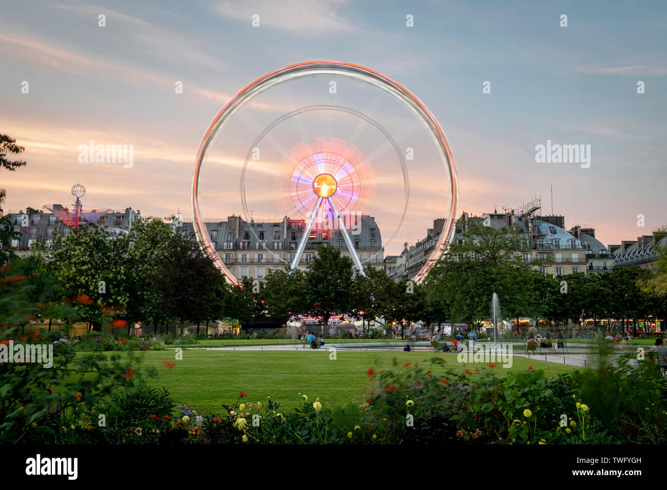 Riesenrad auf den Jardin des Tuileries Stockfoto