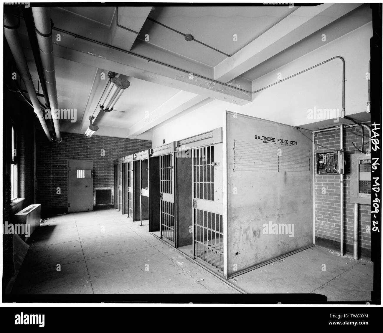 - Polizei Abteilung Zentrale, 100 Fallsway, Baltimore, unabhängige Stadt, MD; Pennington, Josias; Pennington, Pleasants; Sinclair und Grigg; Loomis, Hugh, Fotograf; Meyer, Richard, Historiker Stockfoto