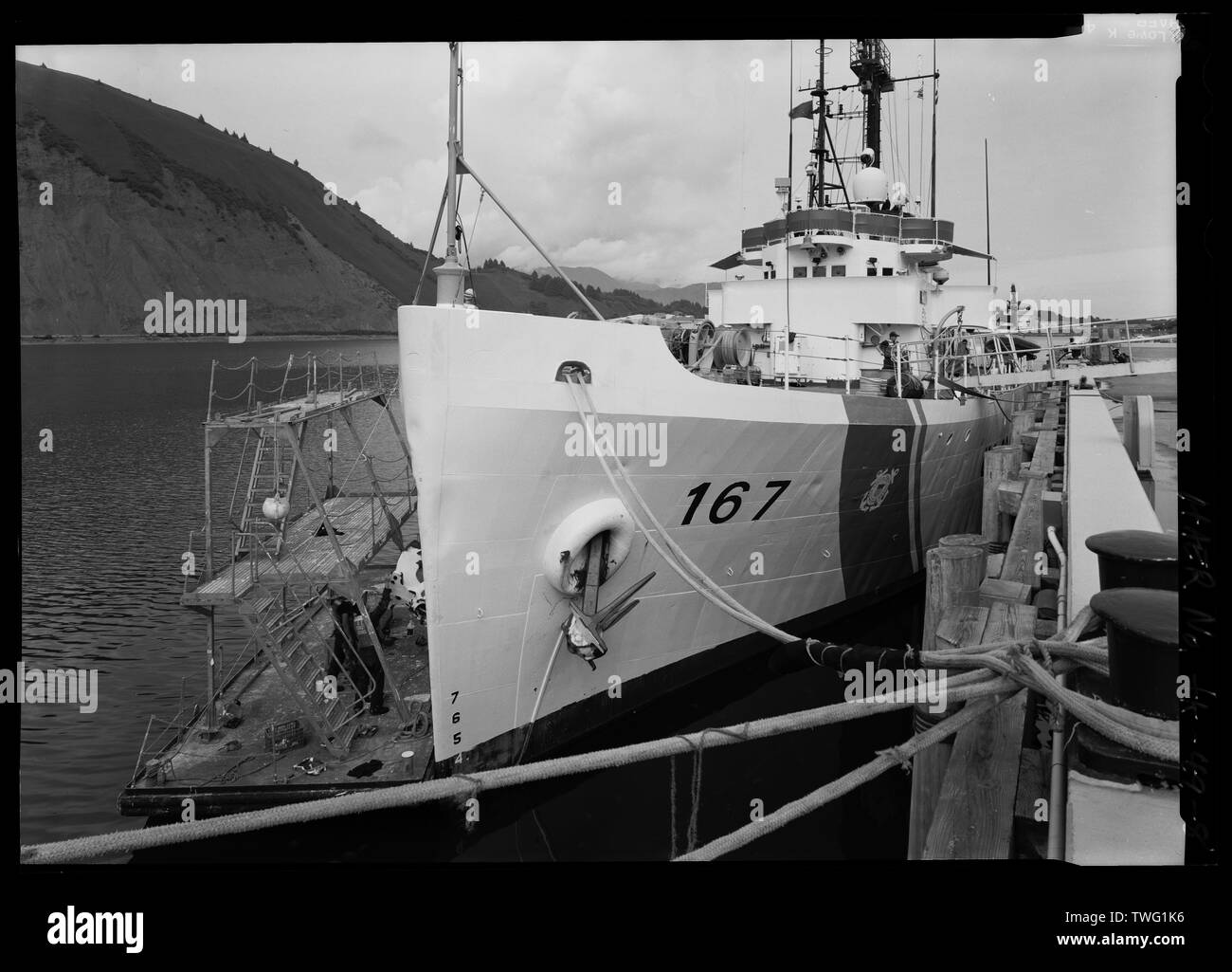Port und Bogen Brücke - USS SCHÄKEL, ARS 9, Ketchikan, Ketchikan Gateway Borough, AK Stockfoto