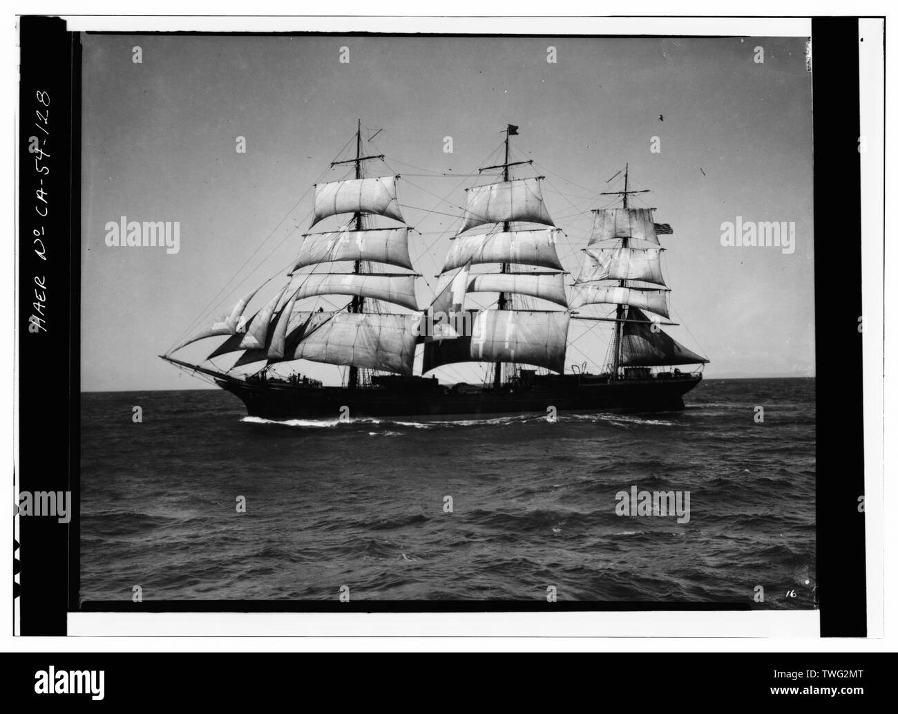 Post-1911 unter Segeln. Gabriel Moulin Fotograf. (P80-8 8084.3 n) - Schiff BALCLUTHA, 2905 Hyde Street Pier, San Francisco, San Francisco County, CA Stockfoto