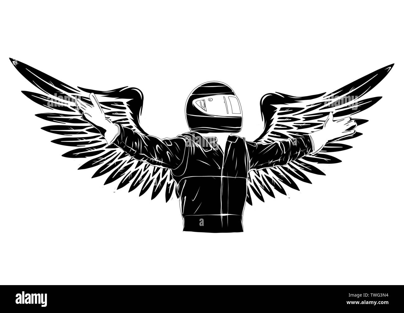 Car Racing Mann cartoon Vektor illustratio Design Stock Vektor